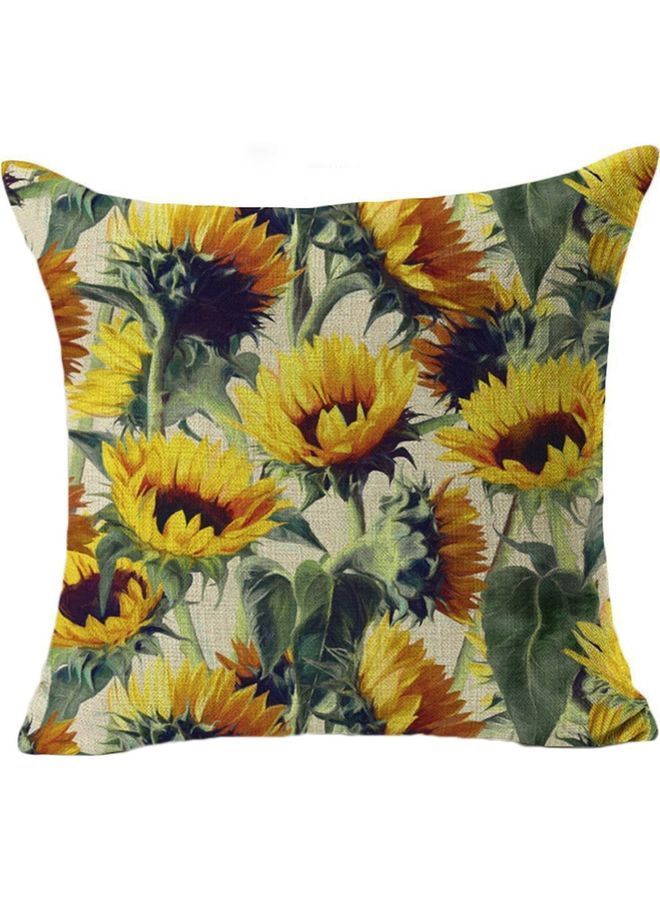 NIBEMINENT Sunflower Themed Decorative Cushion Cover Multicolour - Image 1
