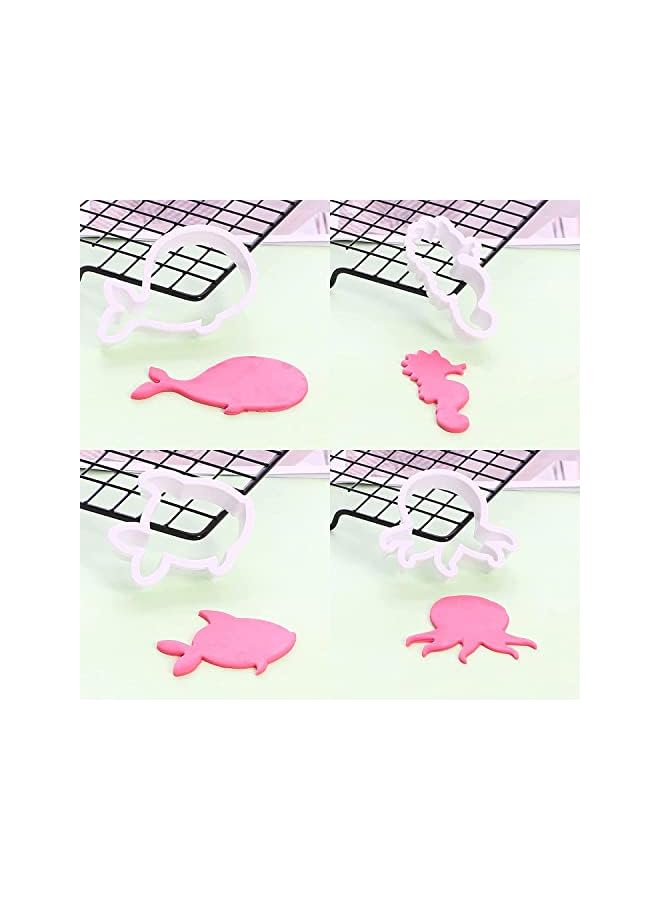 S-TOP Under Sea Creatures Cookie Cutter Set 8 Piece Silicone Cutters Molds Cutters for Making Dolphin, Seahorse, Starfish, Octopus, Clownfish, Seal, Crab, Whale - Image 3