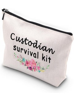 WCGXKO WCGXKO Custodian survival kit Zipper Pouch Makeup Bag For Custodian Janitor Appreciation Gift (Custodian survival) 
