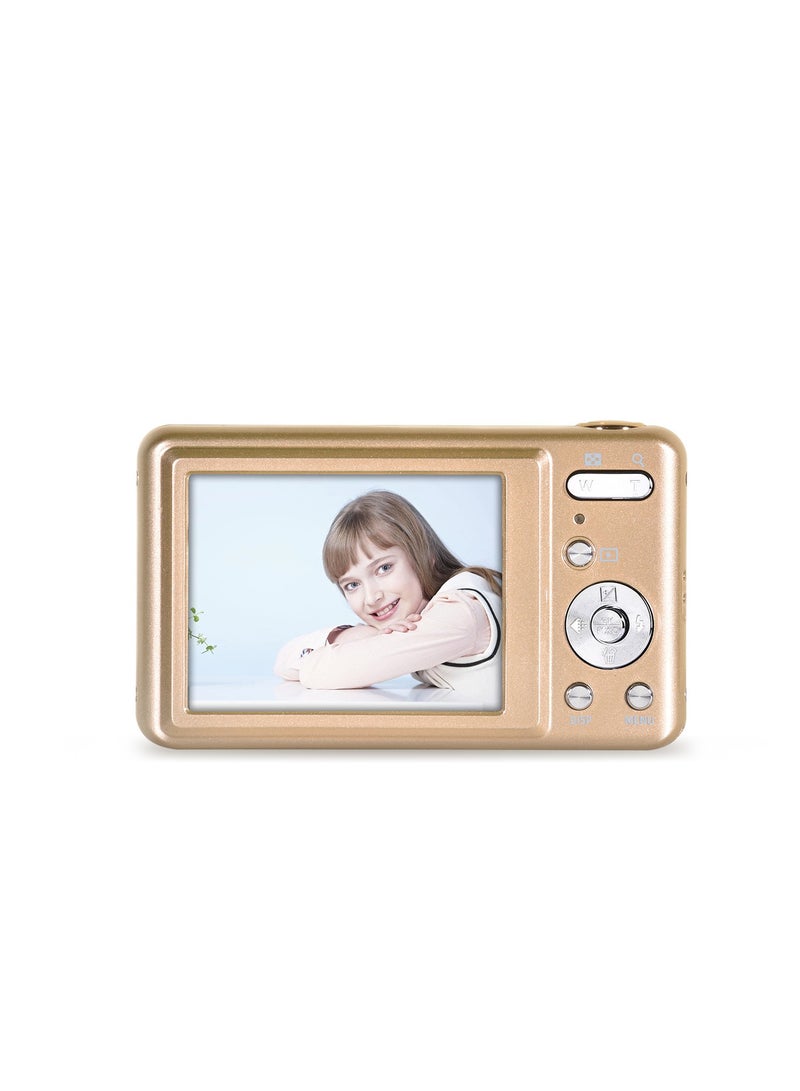 2.7-Inch Ultra Slim Portable 48MP Student Camera HD Digital Camera Kids Camera（Gold）