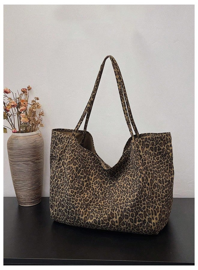 MakeMeChic Women's Leopard Tote Bag Cheetah Oversize Shoulder Bag Weekender Bag Multicolor B One Size - Image 4