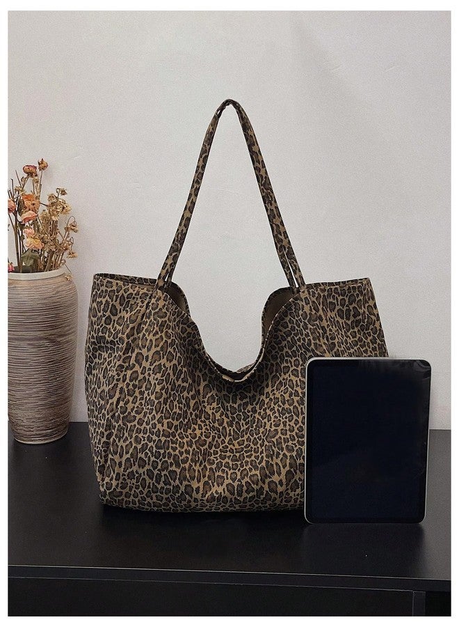 MakeMeChic Women's Leopard Tote Bag Cheetah Oversize Shoulder Bag Weekender Bag Multicolor B One Size - Image 5
