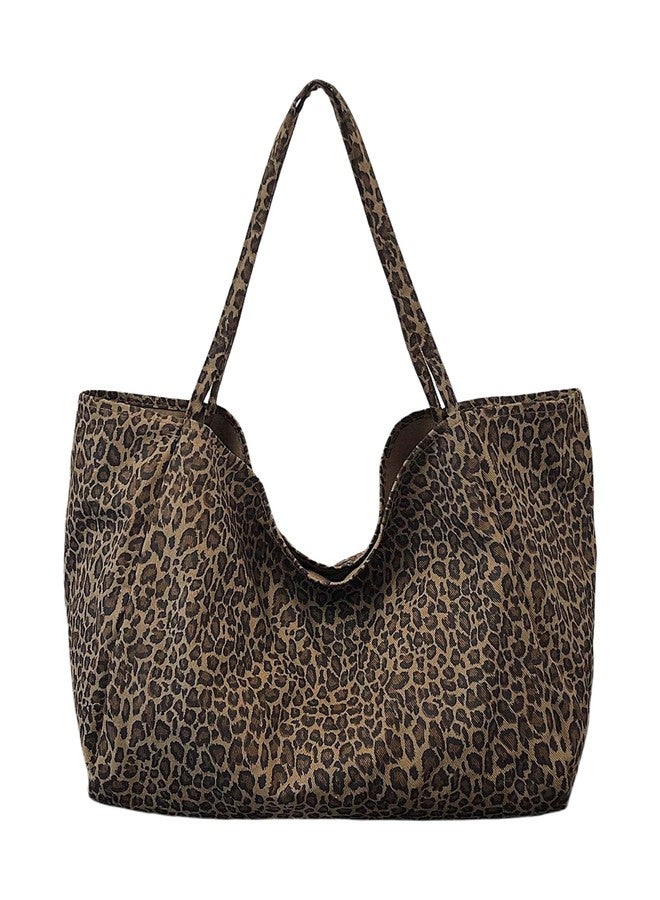 MakeMeChic Women's Leopard Tote Bag Cheetah Oversize Shoulder Bag Weekender Bag Multicolor B One Size - Image 1