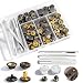 PIGORY 12 Snap Button Kit for Leather Crafting 203Pcs Heavy Duty Leather Snaps and Fasteners Kit50 Sets Stainless Steel Canvas Snaps with Tools Metal Fasteners for Boat Covers Tents Sewing - Image 2