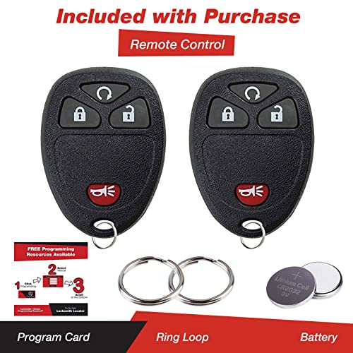 KeylessOption Keyless Entry Remote Control Car Key Fob Replacement for 15114374 (Pack of 2) - Image 2