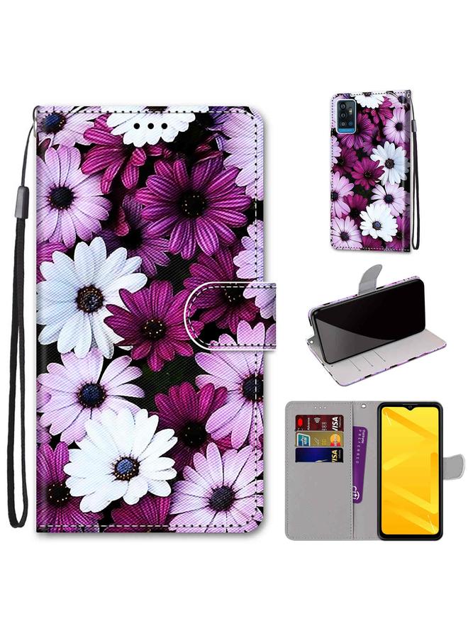 The Bros Case For ZTE Blade A71 Coloured Drawing Cross Texture Horizontal Flip PU Leather Case with Holder & Card Slots & Wallet & Lanyard