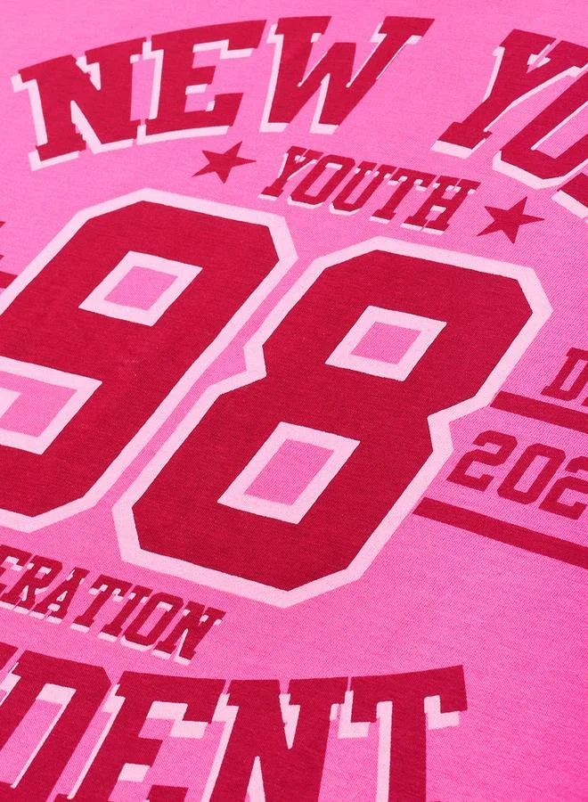 ديلينجر تيشيرت واسع بياقة دائرية