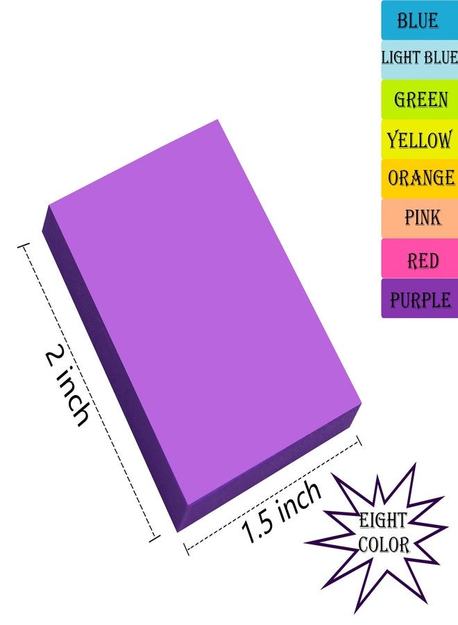 YEECOK (24 Pads) Sticky Notes 1.5x2 in, 8 Colors Post Self Sticky Notes Pad Its, Bright Post Stickies Colorful Sticky Notes for Office, Home, School, Meeting, 75 Sheets/pad - Image 2