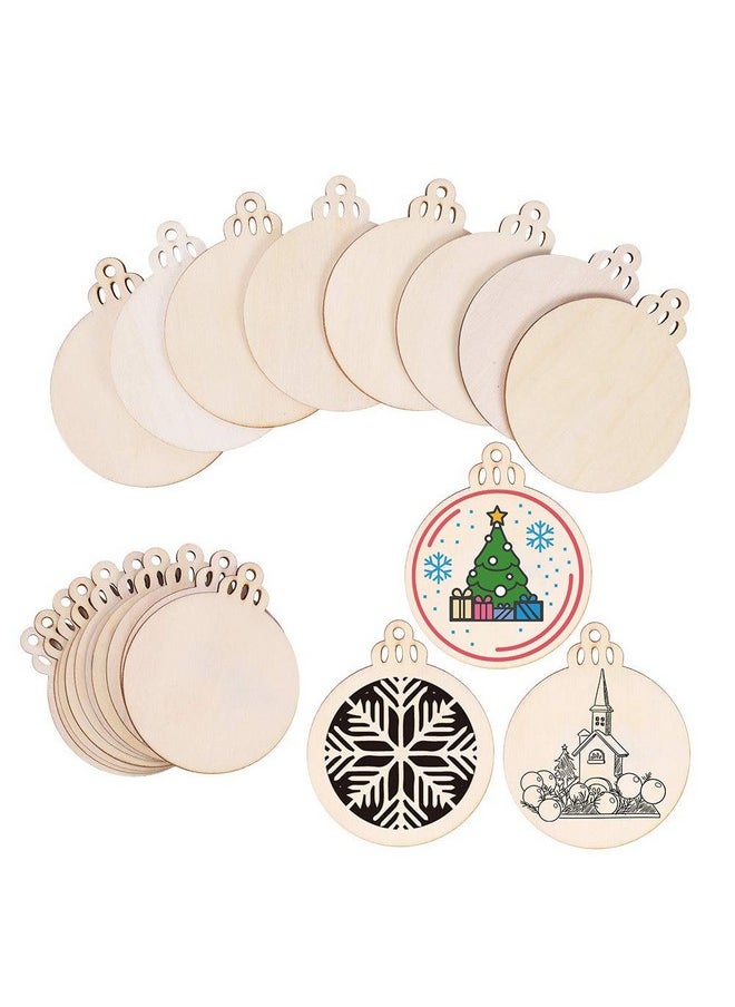 60Pcs 3.5" Diy Wooden Christmas Ornaments Unfinished Predrilled Wood Slices Circles For Crafts Round Centerpieces Discs Holiday Hanging Decorations - pzsku/Z6D9CC37CEC770097683AZ/45/_/1734347962/025dde8d-701f-43b1-bbc4-a7938eac085a