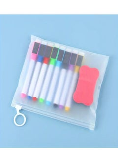 Set of 8 Magnetic Quick-Drying Whiteboard Markers with Eraser, Multi-Color, Includes Eraser