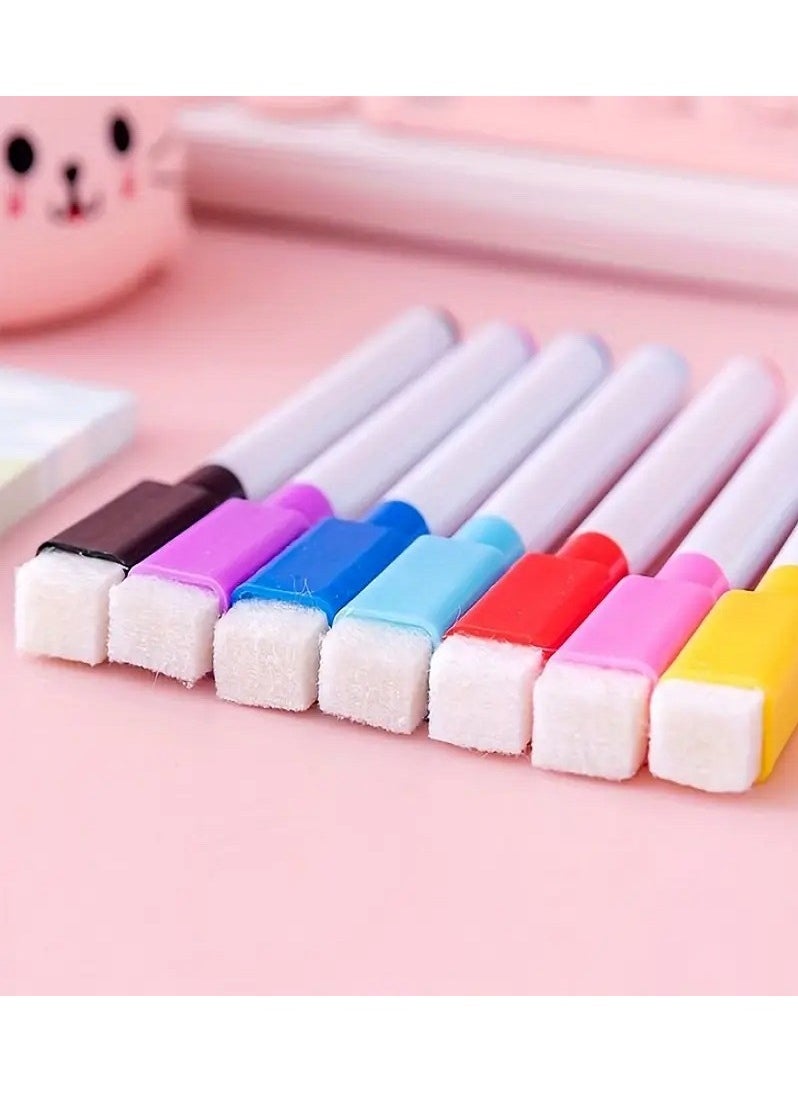 Generic - Set of 8 Magnetic Quick-Drying Whiteboard Markers with Eraser, Multi-Color, Includes Eraser - Image 1