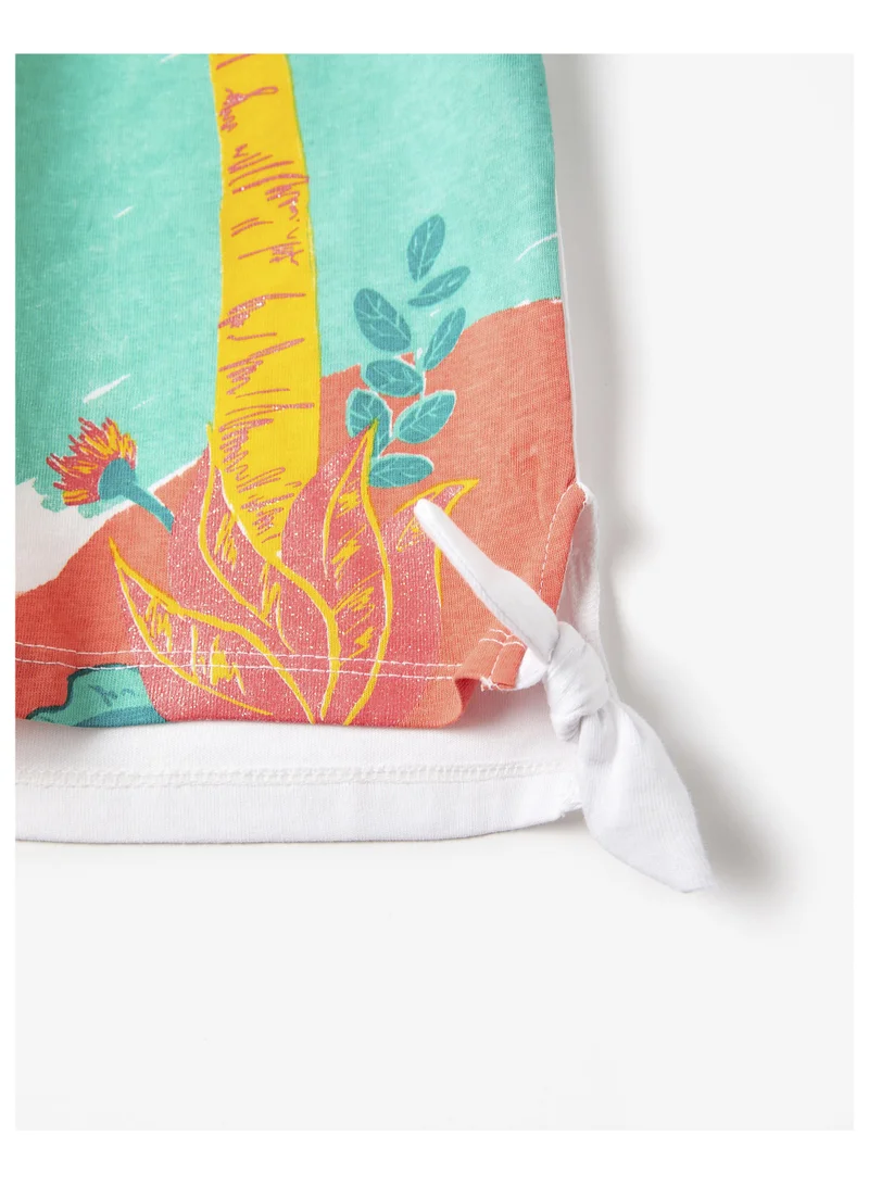 Zippy T-Shirt for Girls 'Tropical', White