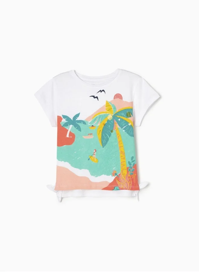 Zippy T-Shirt for Girls 'Tropical', White
