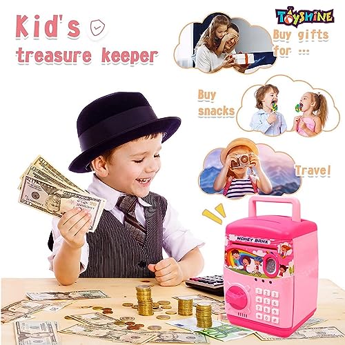 Toyshine Money Safe Kids With Finger Print Sensor Piggy Savings Bank With Electronic Lock, Blue(Modern) - Image 3