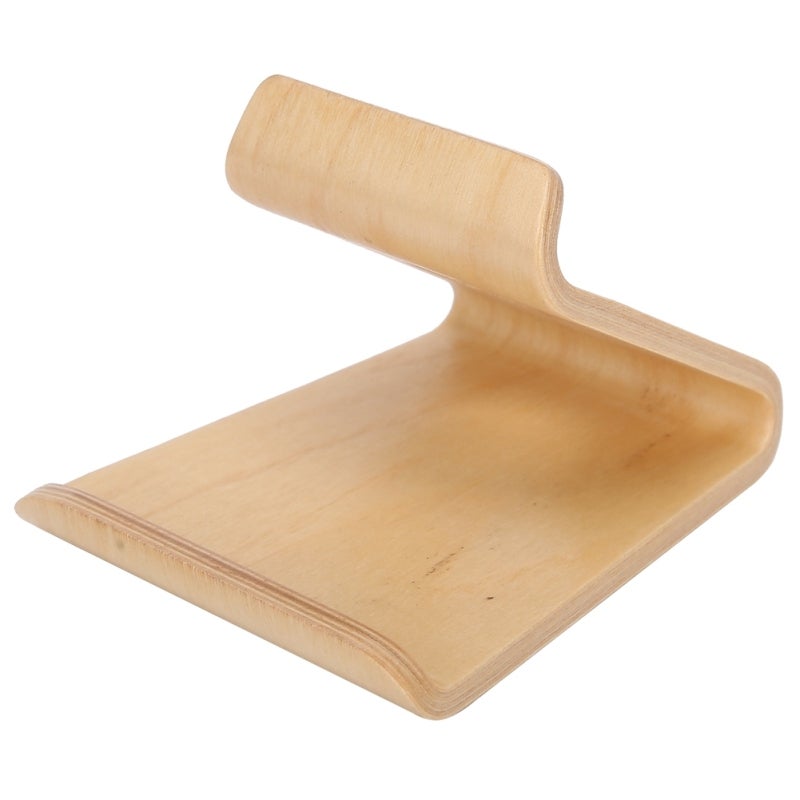 Double-Sided Walnut Desktop Tablet Holder - Sturdy Durable Light Color Mobile Phone Stand for Home Office Desktop Use - Image 3
