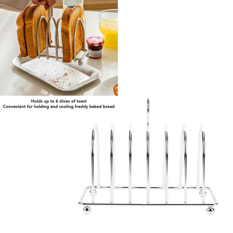 Vintage Stainless Steel Toast Rack Holds 6 Slices Elegant Bread Cooling Stand Kitchen - Image 3