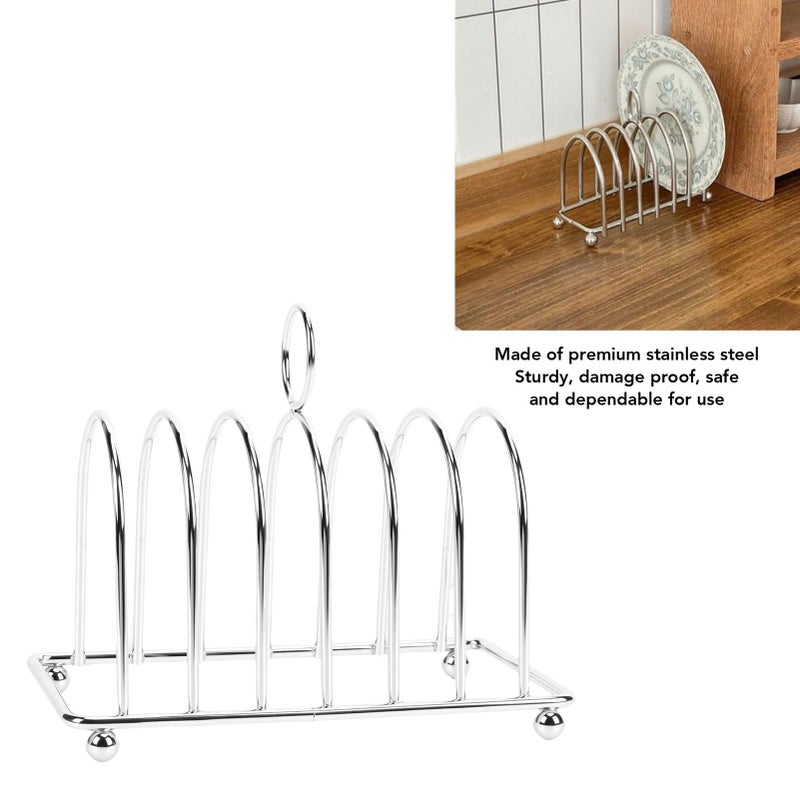 Vintage Stainless Steel Toast Rack Holds 6 Slices Elegant Bread Cooling Stand Kitchen - Image 4