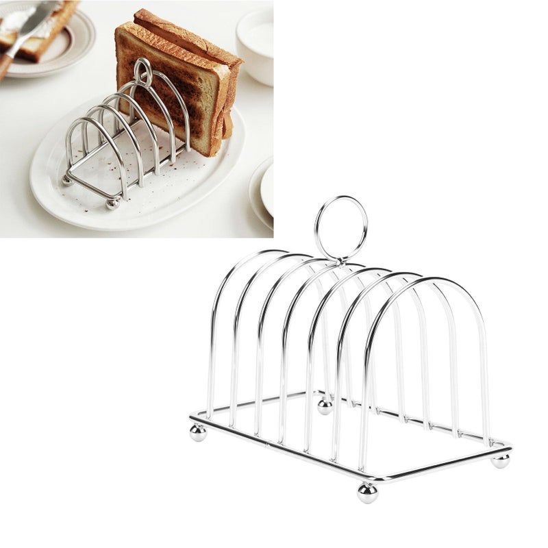 Vintage Stainless Steel Toast Rack Holds 6 Slices Elegant Bread Cooling Stand Kitchen - Image 5
