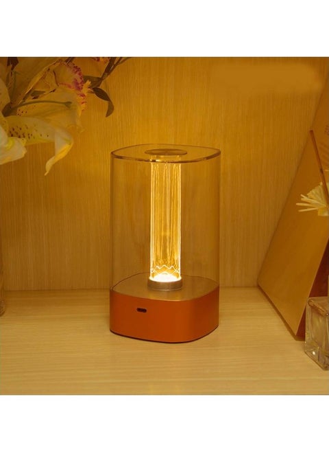 LED Table Lamp with Warm White Light and Touch Switch Bedside Lamp with Illuminated Glow Wire 1800mAh Battery and Ambient Light in Silver