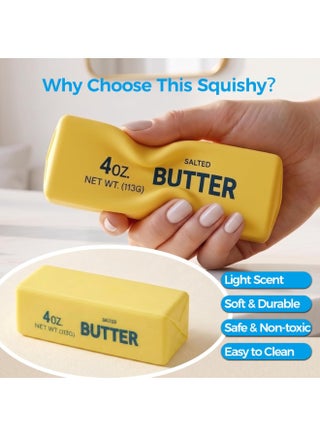 Butter Squishy, Soft Slow Rising Squeeze Toys, Butter Stick Squishy Fidget Toys and Stress Balls Squishies for Office Desk Toys, Party Favors & Birthday Gifts(Golden) - view 5