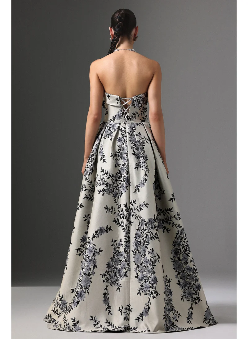 Bella Barnett Zeno Strapless Floral Embroidery Maxi Dress