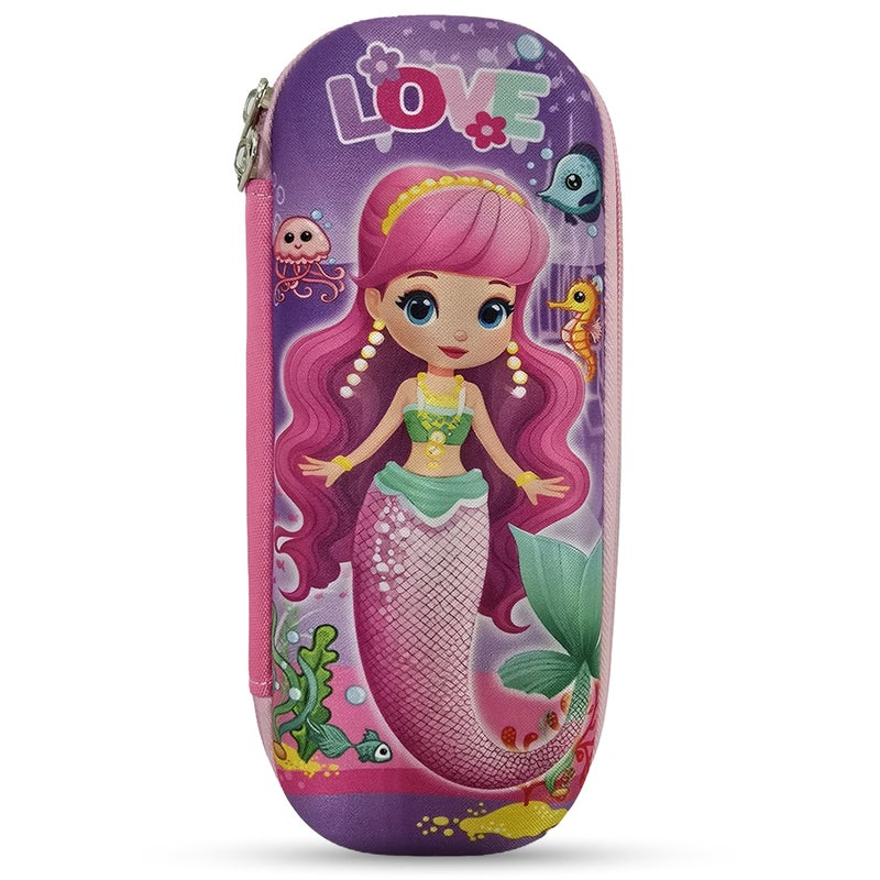 Cocobee Mermaid Love Pencil Case With Internal Mesh Pocket, Sturdy Build, Zipper Closure – Girls, 3+ Years, Multicolor - Image 1