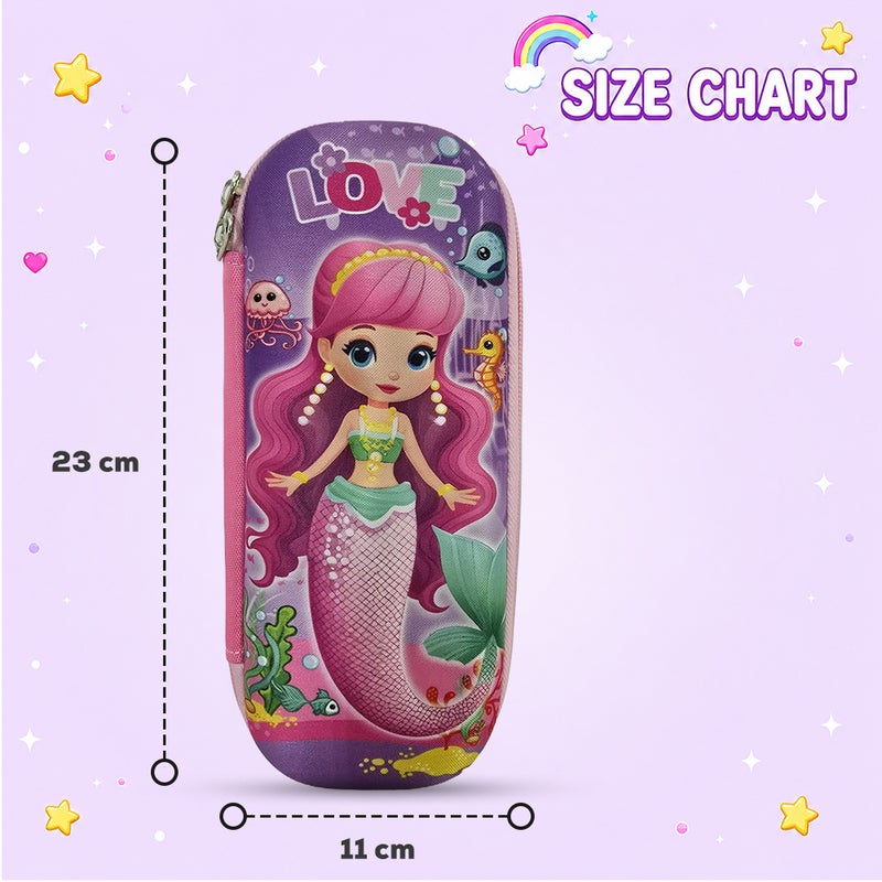 Cocobee Mermaid Love Pencil Case With Internal Mesh Pocket, Sturdy Build, Zipper Closure – Girls, 3+ Years, Multicolor - Image 4