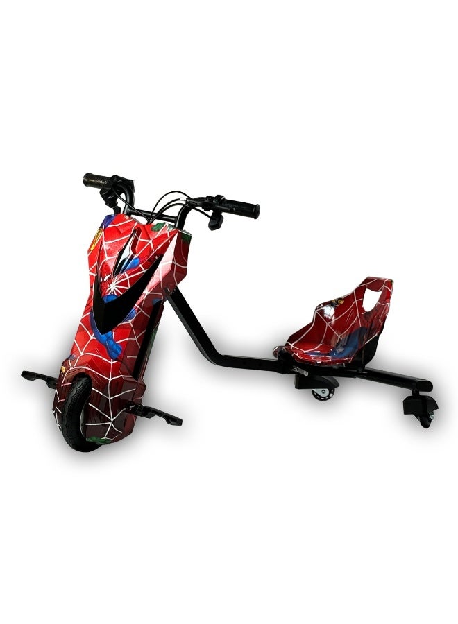 السرعوف الذهبية دراجة ثلاثية العجلات كهربائية دريفت للأطفال بقوة 36 فولت - سكوتر كهربائي بثلاث عجلات مع أضواء LED، وعجلات دوارة بزاوية 360 درجة - تصميم أنيق على شكل شبكة عنكبوتية للاستمتاع بالأنشطة الخارجية - Image 1