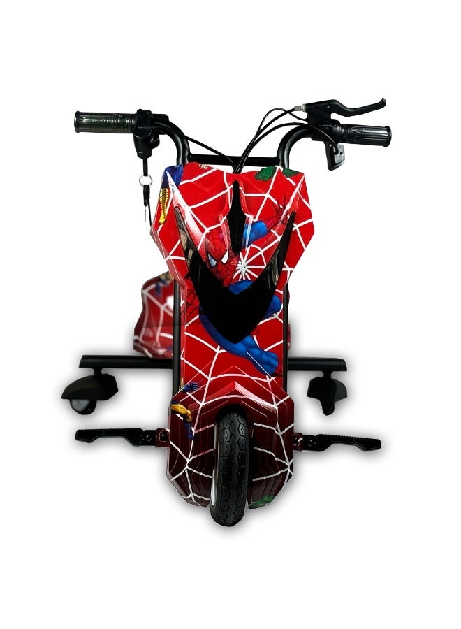 السرعوف الذهبية دراجة ثلاثية العجلات كهربائية دريفت للأطفال بقوة 36 فولت - سكوتر كهربائي بثلاث عجلات مع أضواء LED، وعجلات دوارة بزاوية 360 درجة - تصميم أنيق على شكل شبكة عنكبوتية للاستمتاع بالأنشطة الخارجية - Image 4