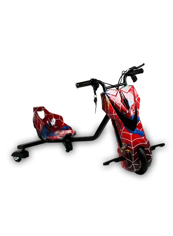 السرعوف الذهبية دراجة ثلاثية العجلات كهربائية دريفت للأطفال بقوة 36 فولت - سكوتر كهربائي بثلاث عجلات مع أضواء LED، وعجلات دوارة بزاوية 360 درجة - تصميم أنيق على شكل شبكة عنكبوتية للاستمتاع بالأنشطة الخارجية - Image 2