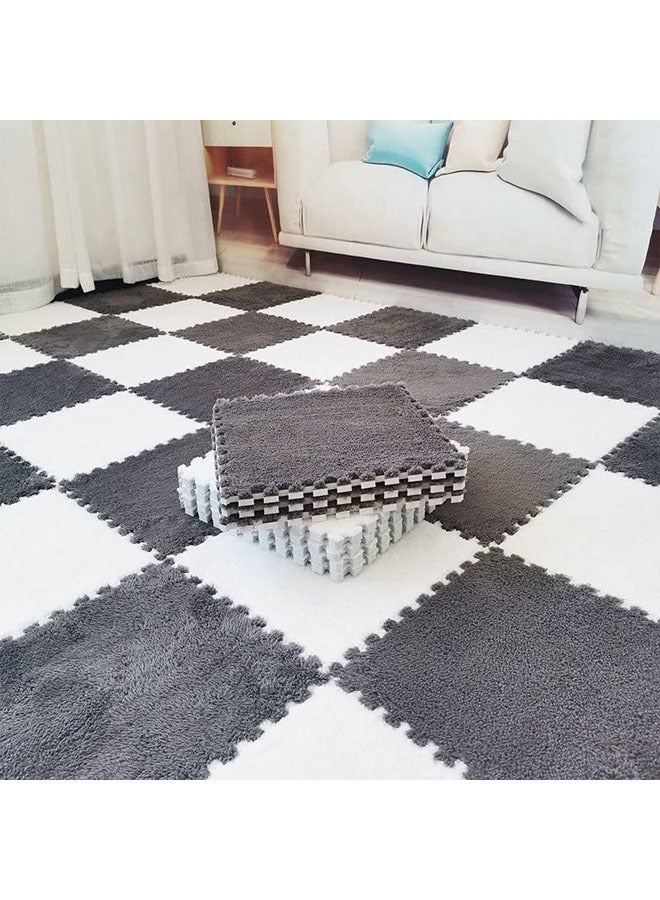 HQ-GAMING Interlocking Tile Mats with Border, Fluffy Soft EVA Foam Area Rug Puzzle Area Square Rug Playmat for Children Room Bedroom Home, Non-Slip Protective Floor Carpet Play Mat (Grey) - Image 5