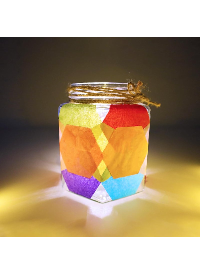 Exquiss Exquiss 2400pcs Precut Hexagon Shape Tissue Paper 24 x 22 Inch for Art Craft Tissue Paper Decorative Hexagon Bee Hive Craft Hexagon Collage Art Rainbow Kids DIY Handcraft Wall Art  - Image 5