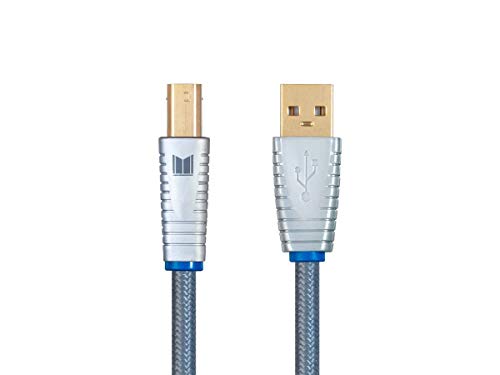 Monoprice Monolith USB Digital Audio Cable USB TypeA to USB TypeB GoldPlated Connectors 22AWG 2 Meter Gray - Image 1