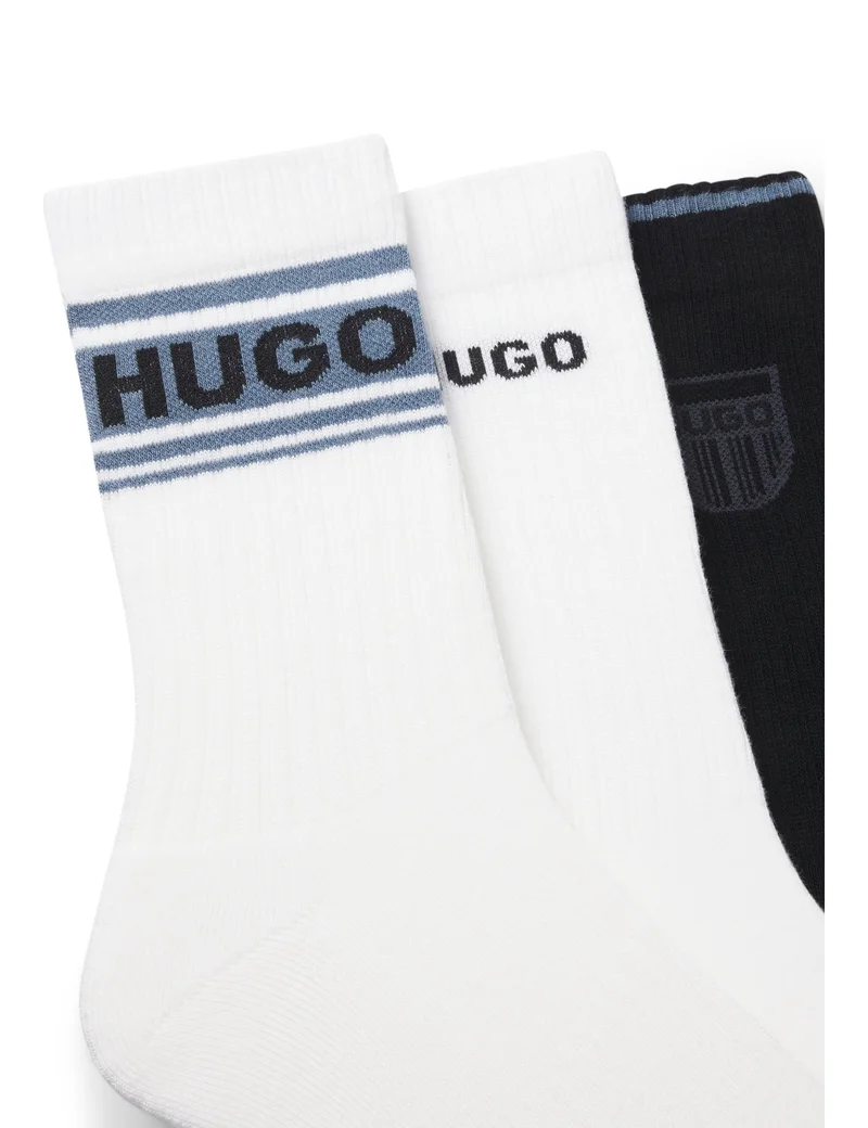 HUGO Three-pack of short-length logo socks