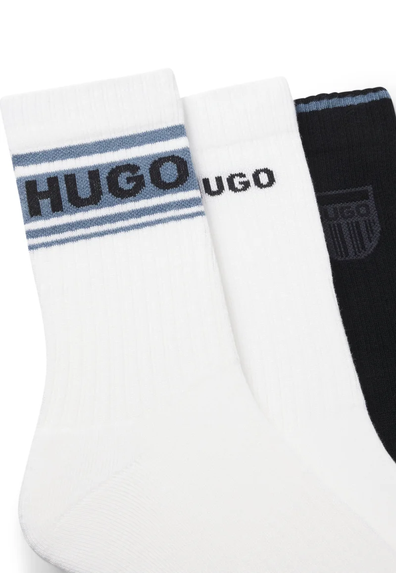 HUGO Three-pack of short-length logo socks