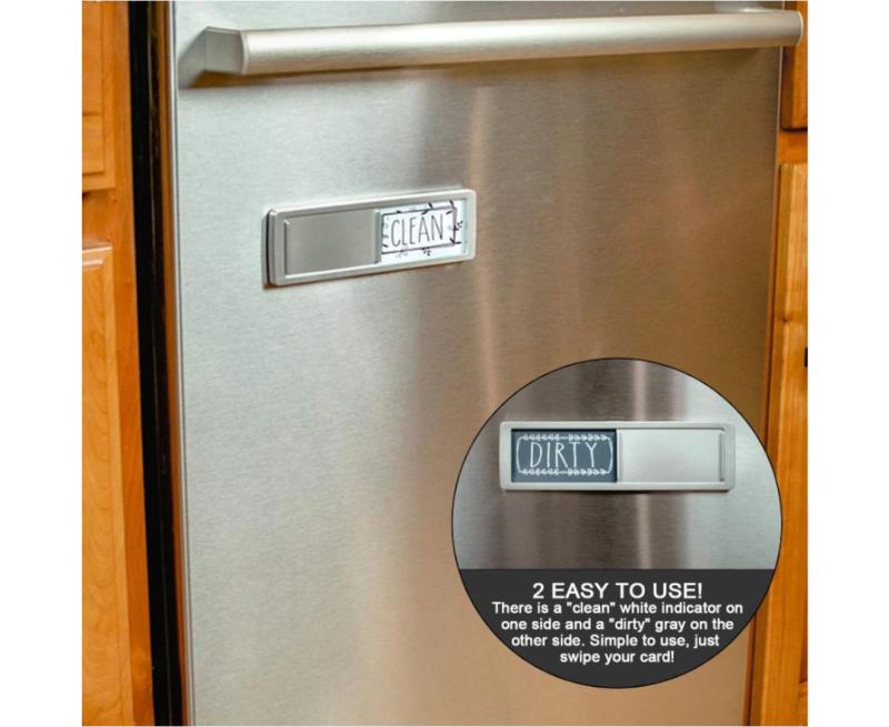 Dishwasher Clean Dirty Indicator 17.8X5cm Silver - Durable Acrylic ABS Construction - Simple Slider Mechanism for Home Kitchen Family Organization - Image 3