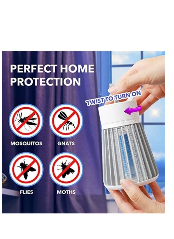 USB Rechargeable Electric Bug Zapper for Indoor Use, Wireless UV Mosquito Killer, Portable Insect Eradicator for Home, Effective Against Flies and Gnats