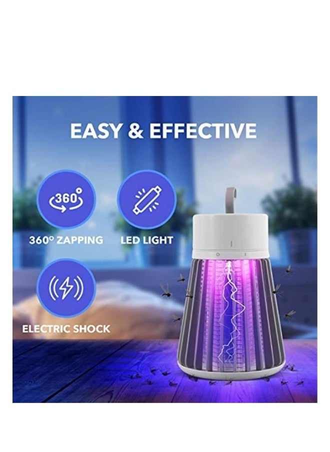 USB Rechargeable Electric Bug Zapper for Indoor Use, Wireless UV Mosquito Killer, Portable Insect Eradicator for Home, Effective Against Flies and Gnats