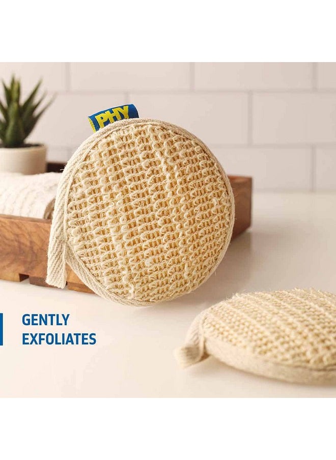 Phy Set Of 2 Scrub On Loofahs | Gentle On The Skin | Skin Friendly | Exfoliates Gently While Showering | Bathroom Accessories  - Image 2