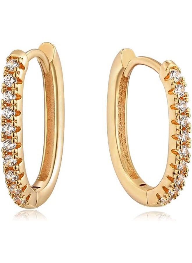 Mevecco Women Huggie Earrings Gold Hoop 14K Gold Filled Small Simple Handmade Hypoallergenic Everyday Jewelry  - Image 1