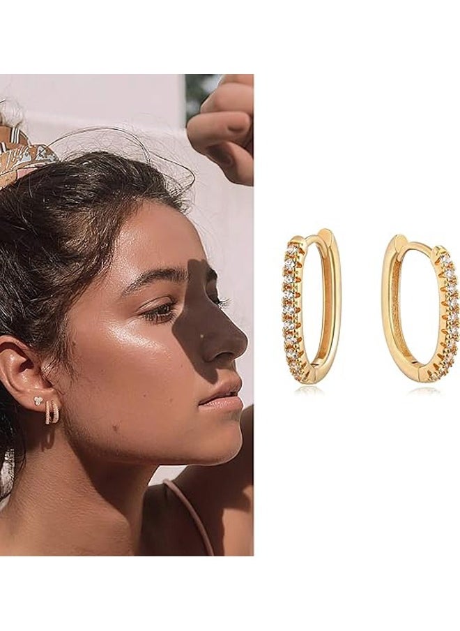 Mevecco Women Huggie Earrings Gold Hoop 14K Gold Filled Small Simple Handmade Hypoallergenic Everyday Jewelry  - Image 3
