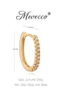 Mevecco Women Huggie Earrings Gold Hoop 14K Gold Filled Small Simple Handmade Hypoallergenic Everyday Jewelry  - Image 4