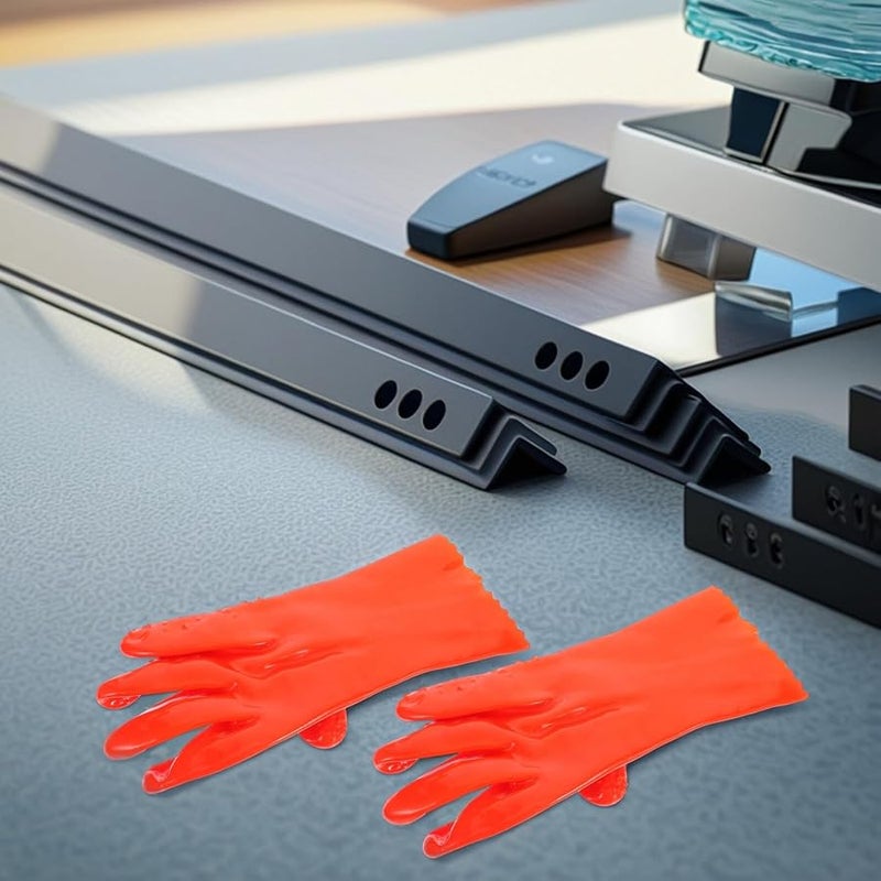 Operitacx PVC Work Gloves 3 Pairs Acid Resistant Non Slip Heavy Duty Industrial Use - Image 5