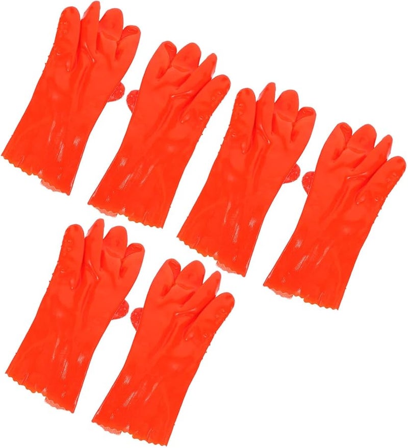 Operitacx PVC Work Gloves 3 Pairs Acid Resistant Non Slip Heavy Duty Industrial Use - Image 2