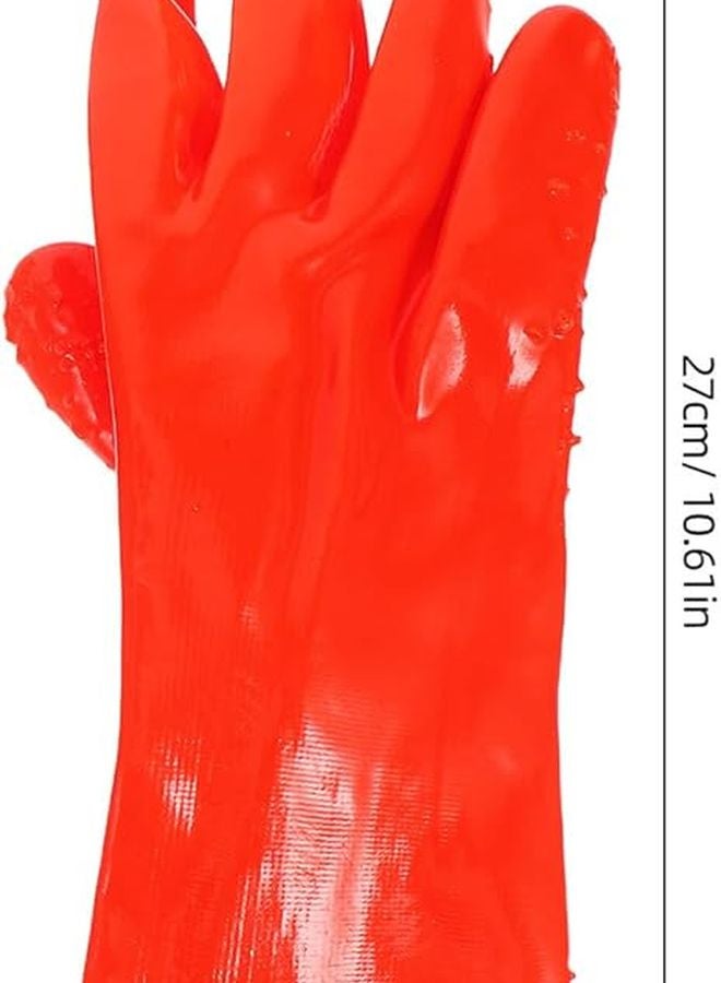 Operitacx PVC Work Gloves 3 Pairs Acid Resistant Non Slip Heavy Duty Industrial Use - Image 3