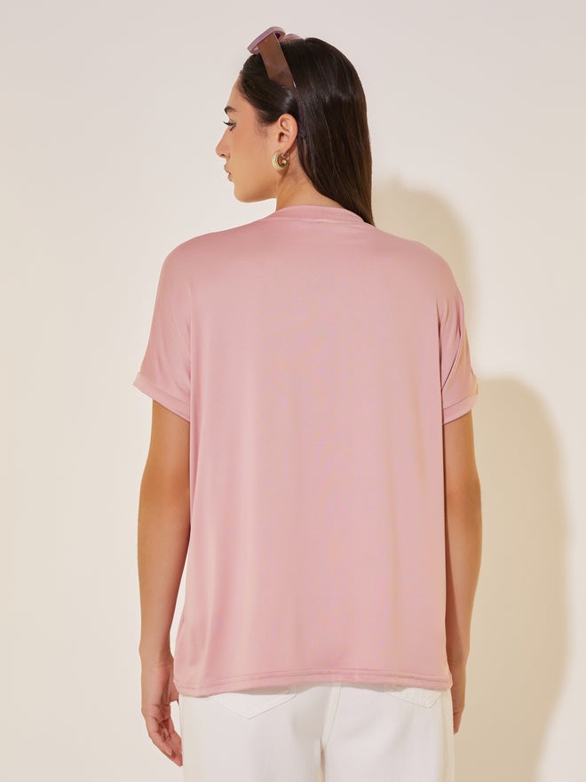 Take Two Take Two Round Neck Shoulder Slogan T-shirt  - Image 5