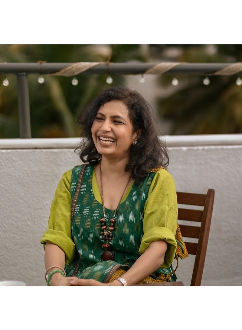 أُورخان تنورة ماكسي طويلة ملفوفة من Ohrna SHAAJ صيفية مصنوعة يدويًا من قماش الجوت، طقم علوي بمقاسات متناسقة لجميع الأعمار - Image 5