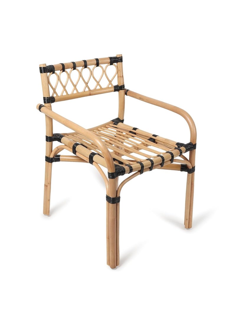 Habere India-All the Cultures Fabricating India Habere IndiaAll the Cultures Fabricating India Cane Furniture Outdoor Furniture Wooden Chairs for Living Room Arm Chair for Home Beige 55 54 74 cm  - Image 5