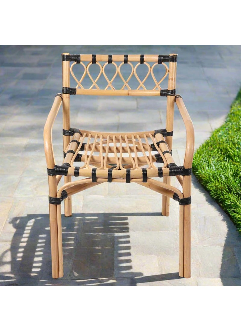Habere India-All the Cultures Fabricating India Habere IndiaAll the Cultures Fabricating India Cane Furniture Outdoor Furniture Wooden Chairs for Living Room Arm Chair for Home Beige 55 54 74 cm  - Image 2