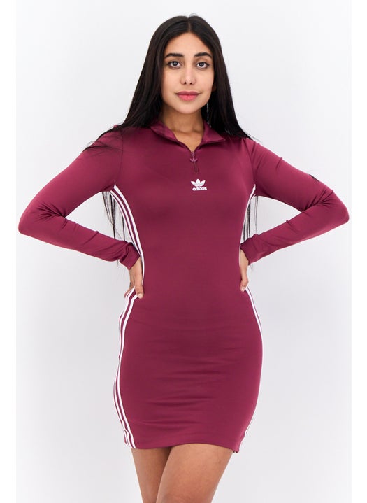 Women Sportswear Fit Outdoor Dress, Maroon/White